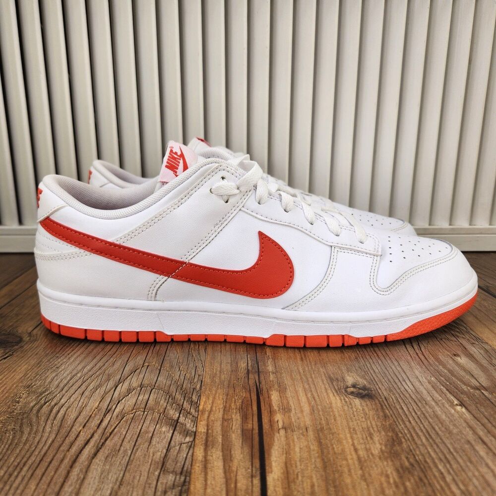 Nike Dunk Low Retro Sneakers Mens Size 11.5 White Picante Red Shoes DV0831-103